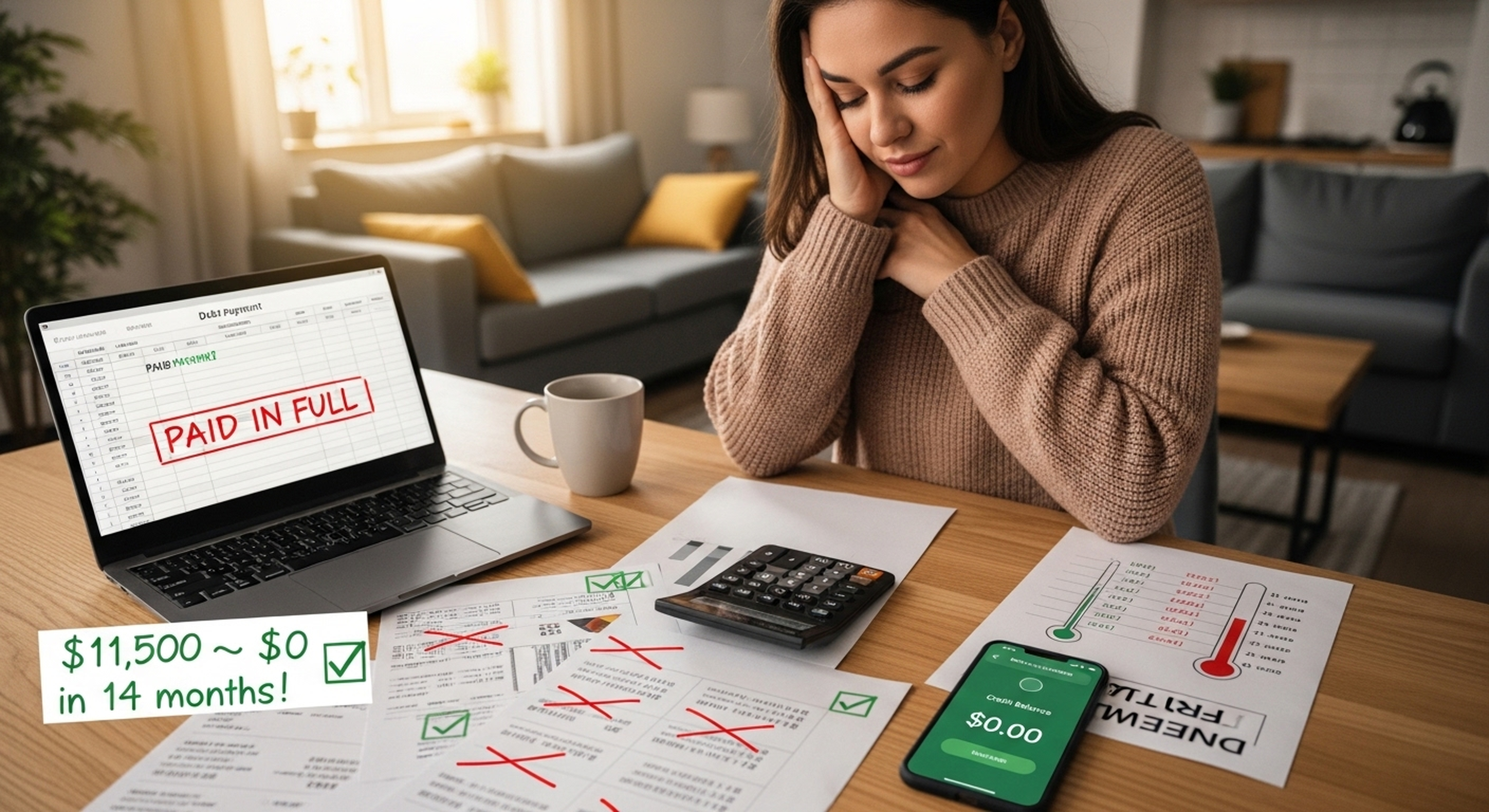 Debt-free planning with calculator and debt payoff chart