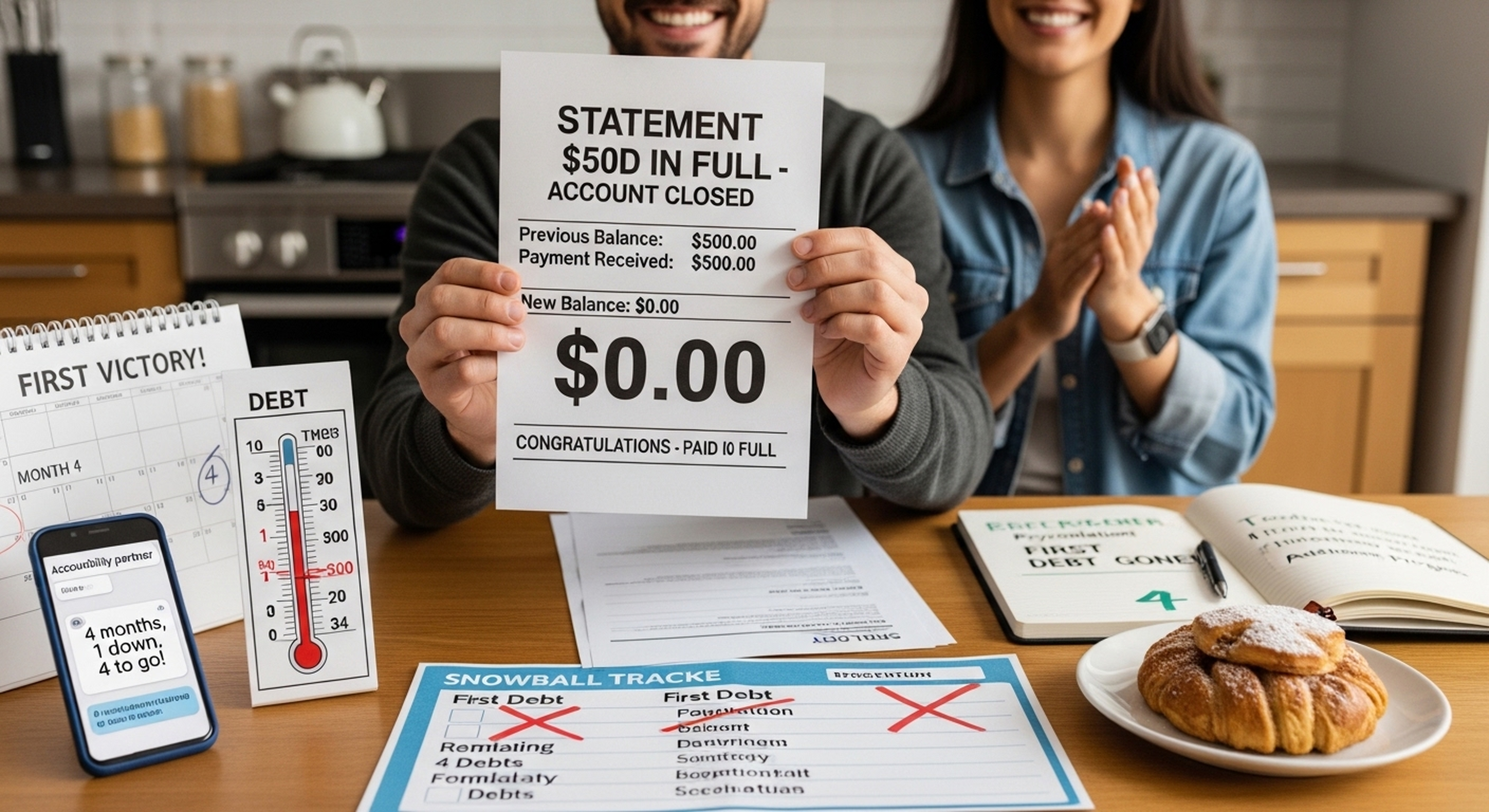 Debt-free planning with calculator and debt payoff chart